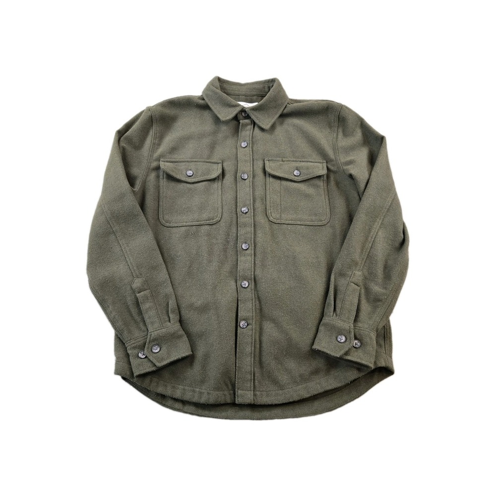 St John's Bay Men's Heavyweight Shirt Jacket Button Up Collared Utility Large